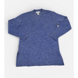 MAGASCHONI Small Oversized Alpaca Wool Blend Blue V-neck Sweater size small